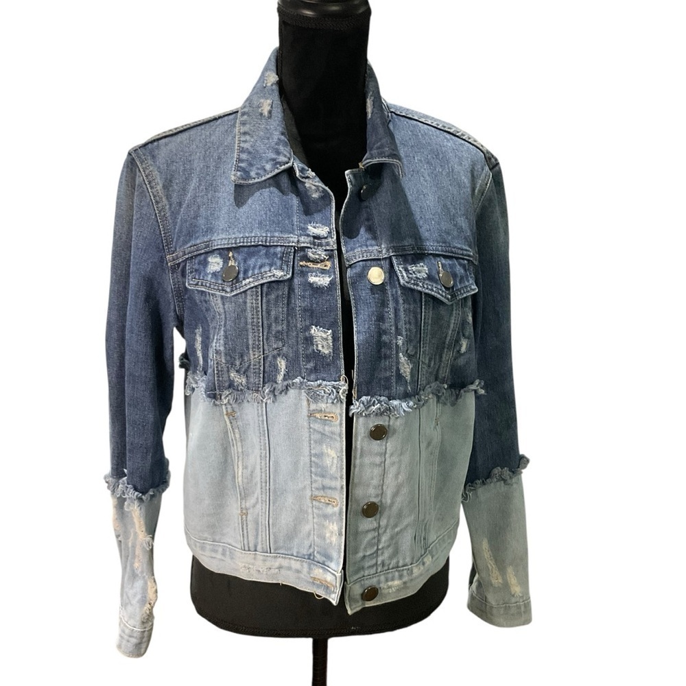 Gianni Bini Blue Denim Two Toned Jacket
